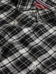 Superdry Black Boyfriend Check Flannel Shirt - Image 6 of 6