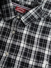 Superdry Black Check Flannel Boyfriend Shirt - Image 7 of 7