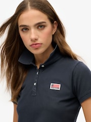Superdry Blue Ath Essential Graphic Print Polo Shirt - Image 3 of 4