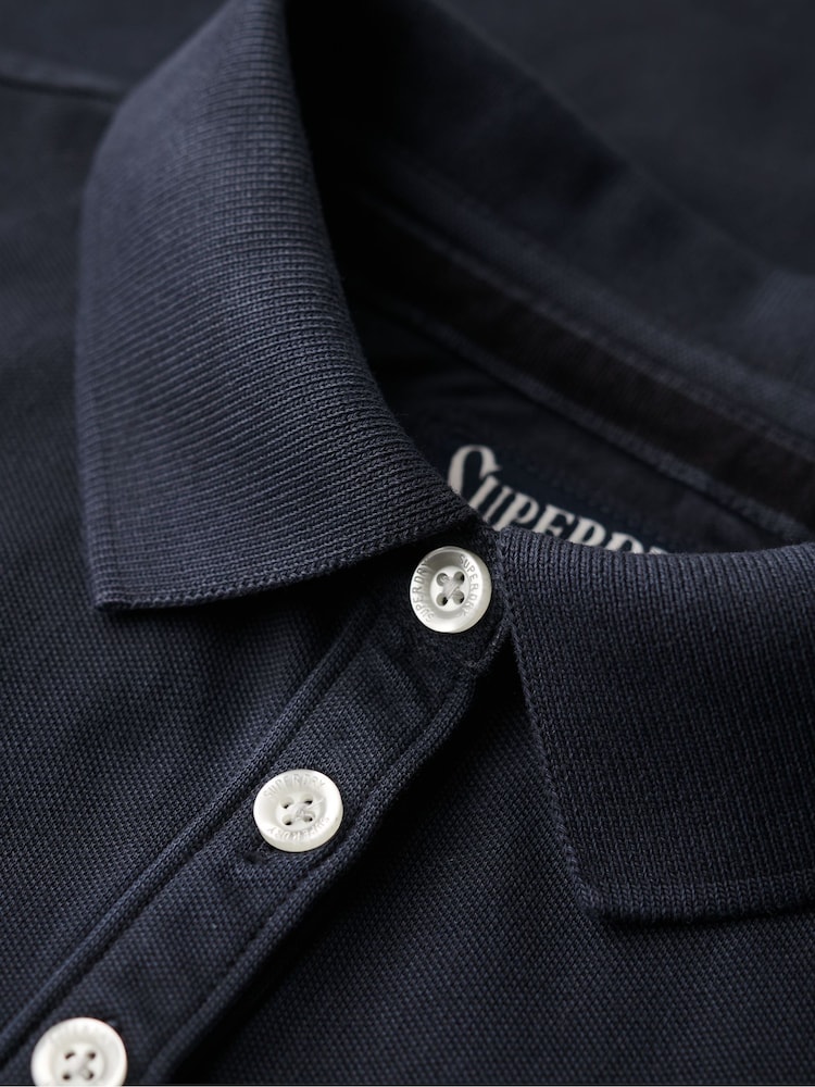 Superdry Blue Ath Essential Graphic Print Polo Shirt - Image 4 of 4