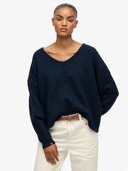 Superdry Brushed Oversized V-Neck Jumper - Imagem 1 de 7