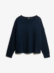 Superdry Brushed Oversized V-Neck Jumper - Imagem 6 de 7