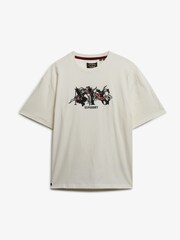 Superdry Cream Oversized Night Garden T-Shirt - Image 1 of 1