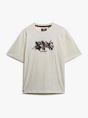 Superdry Cream Oversized Night Garden T-Shirt - Image 5 of 5