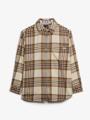 Superdry Natural Boyfriend Check Flannel Shirt - Image 1 of 2