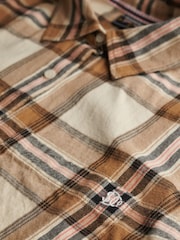 Superdry Natural Boyfriend Check Flannel Shirt - Image 2 of 2