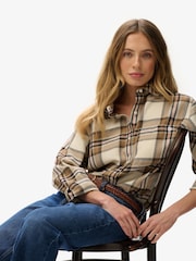 Superdry Natural Boyfriend Check Flannel Shirt - Image 3 of 6