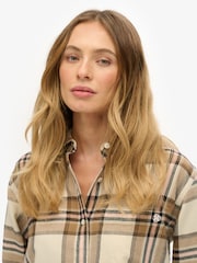 Superdry Natural Boyfriend Check Flannel Shirt - Image 4 of 6