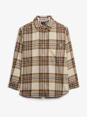 Superdry Natural Boyfriend Check Flannel Shirt - Image 5 of 6