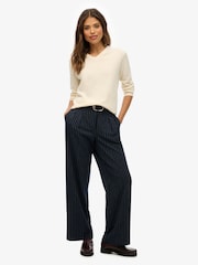 Superdry Cream Classic V-Neck Jumper - Image 1 of 4
