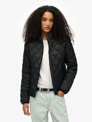 Superdry Black Diamond Quilt Fuji Lite 100% Cotton Jacket - Image 1 of 6