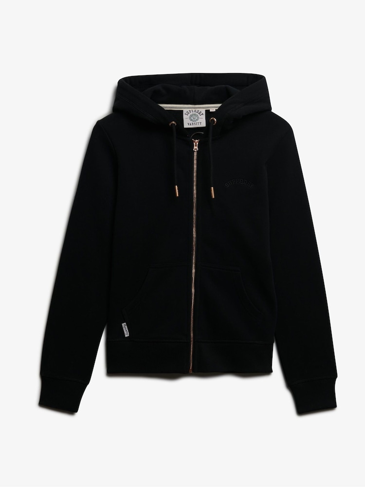 Superdry Black Essential Logo Zip Hoodie - Image 1 of 1
