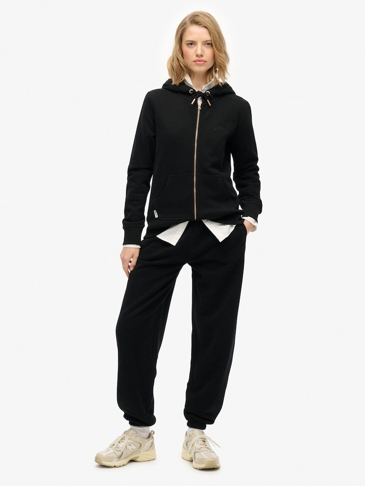 Superdry Black Essential Logo Zip Hoodie - Image 2 of 5