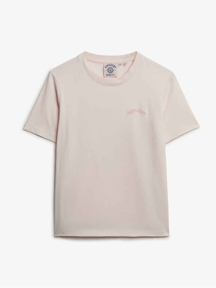Superdry Mauve Morn Pink Essential Logo Embroidered T-Shirt - Image 1 of 1