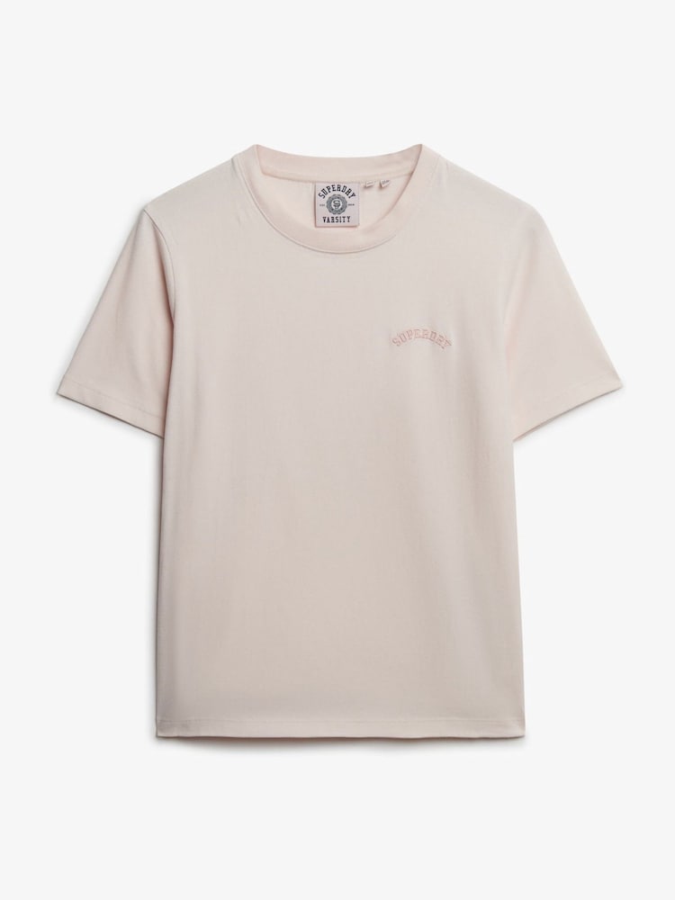 Superdry Mauve Morn Pink Essential Logo Embroidered T-Shirt - Image 6 of 6 Superdry Mauve Morn Pink Essential Logo Embroidered T-Shirt - Image 6 of 6