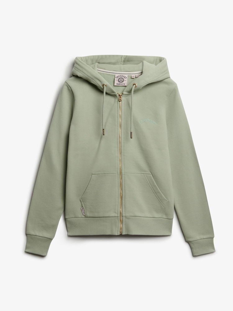 Superdry Green Essential Logo Zip Hoodie - Image 1 of 2