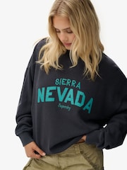 Superdry Black Outdoor Location Loose Crew Sweatshirt - Image 4 of 5