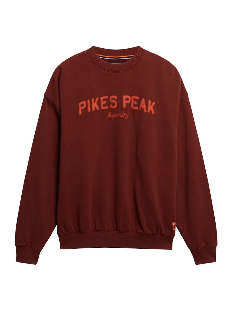 Superdry Red Outdoor Location Loose Crew Sweatshirt - Image 5 of 5