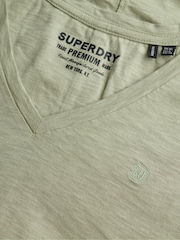 Superdry Green Studios Slub Emb Vee T-Shirt - Image 2 of 2