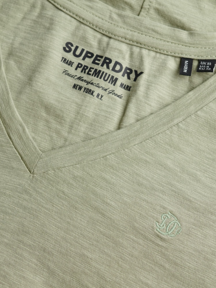 Superdry Green Studios Slub Embroidered T-Shirt - Image 5 of 5