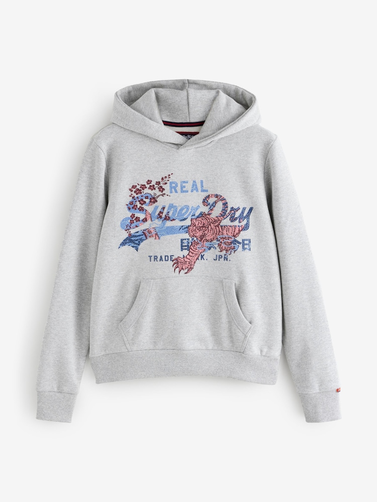 Superdry Grey Vl Tokyo Relaxed Hoodie - Image 1 of 2