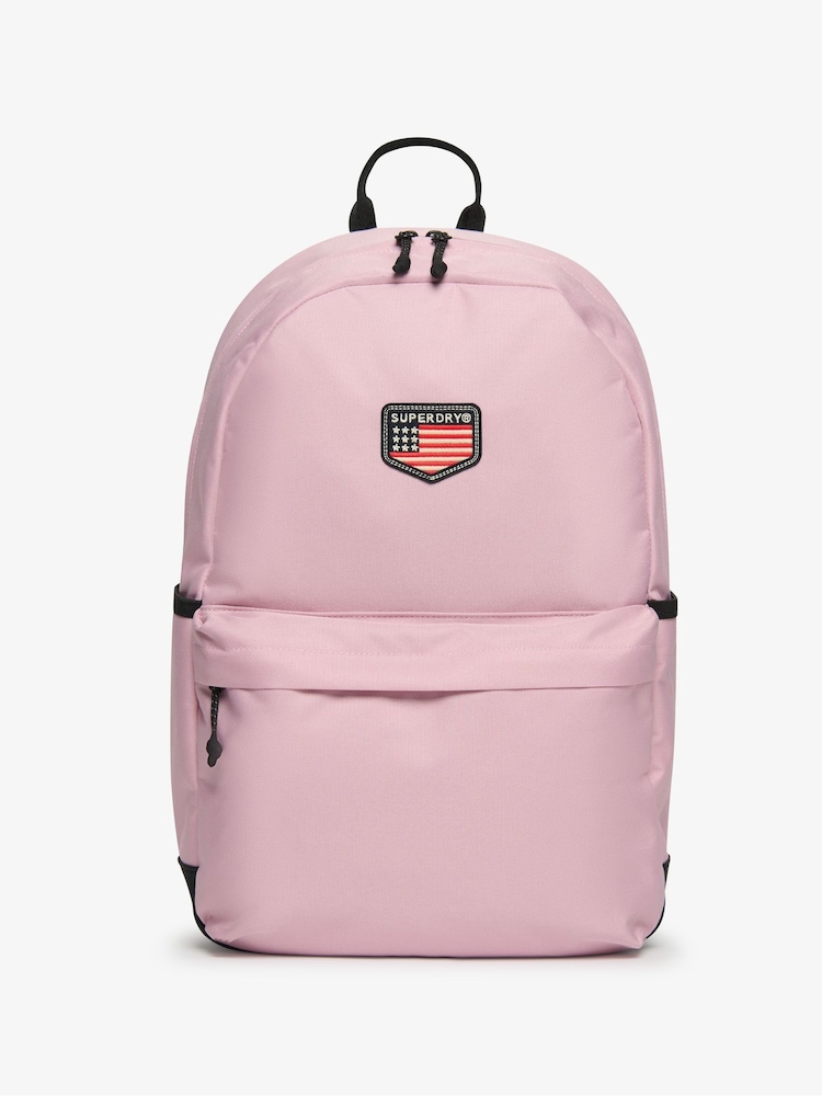 Superdry Pink Classic Patch Montana Backpack - Image 1 of 3