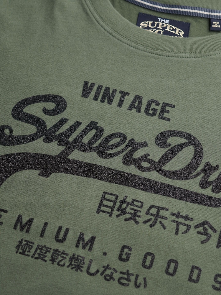 Superdry Green Relaxed Embellished Vl T-Shirt - Image 5 of 5