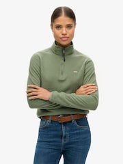 Superdry Green Polar Fleece Half Zip Jumper - Image 1 of 6