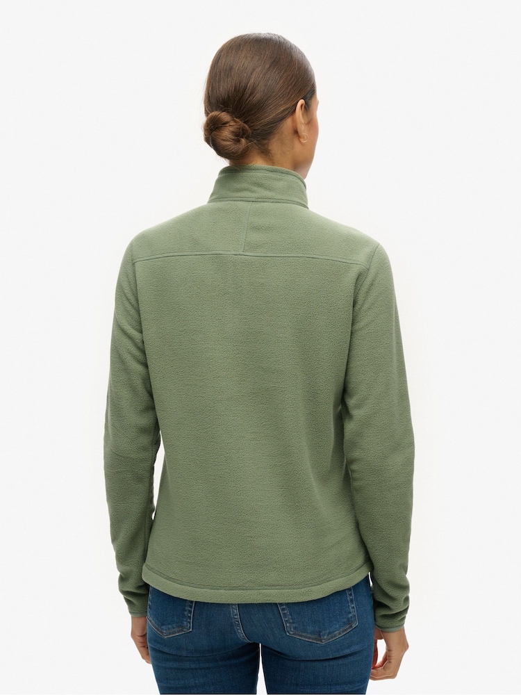 Superdry Green Polar Fleece Half Zip Jumper - Image 2 of 6