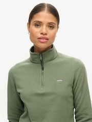 Superdry Green Polar Fleece Half Zip Jumper - Image 4 of 6