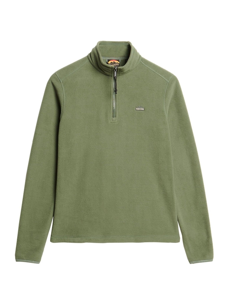 Superdry Green Polar Fleece Half Zip Jumper - Image 6 of 6