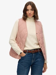 Superdry Pink Quilted Lite Liner Gilet - Image 2 of 6