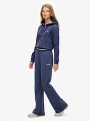 Superdry Blue Essential Logo Flare Joggers - Image 3 of 7