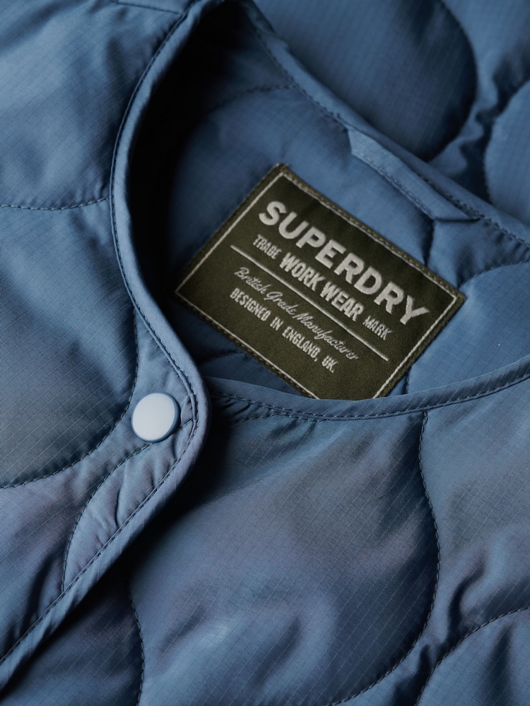 Superdry Blue Quilted Lite Liner Jacket - Image 7 of 7 Superdry Blue Quilted Lite Liner Jacket - Image 7 of 7