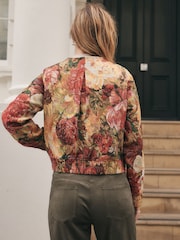 Multicolour Floral Tapestry Long Sleeve Bomber Jacket - Image 2 of 7
