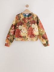 Multicolour Floral Tapestry Long Sleeve Bomber Jacket - Image 5 of 7