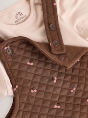 Cereja Marrom - Conjunto de macacão e macacão acolchoado para bebê de 2 peças (0meses a3anos) - Imagem 11 de 14