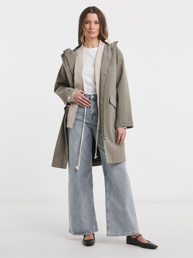 JD Williams Sage Rubberised Raincoat - Image 1 of 4