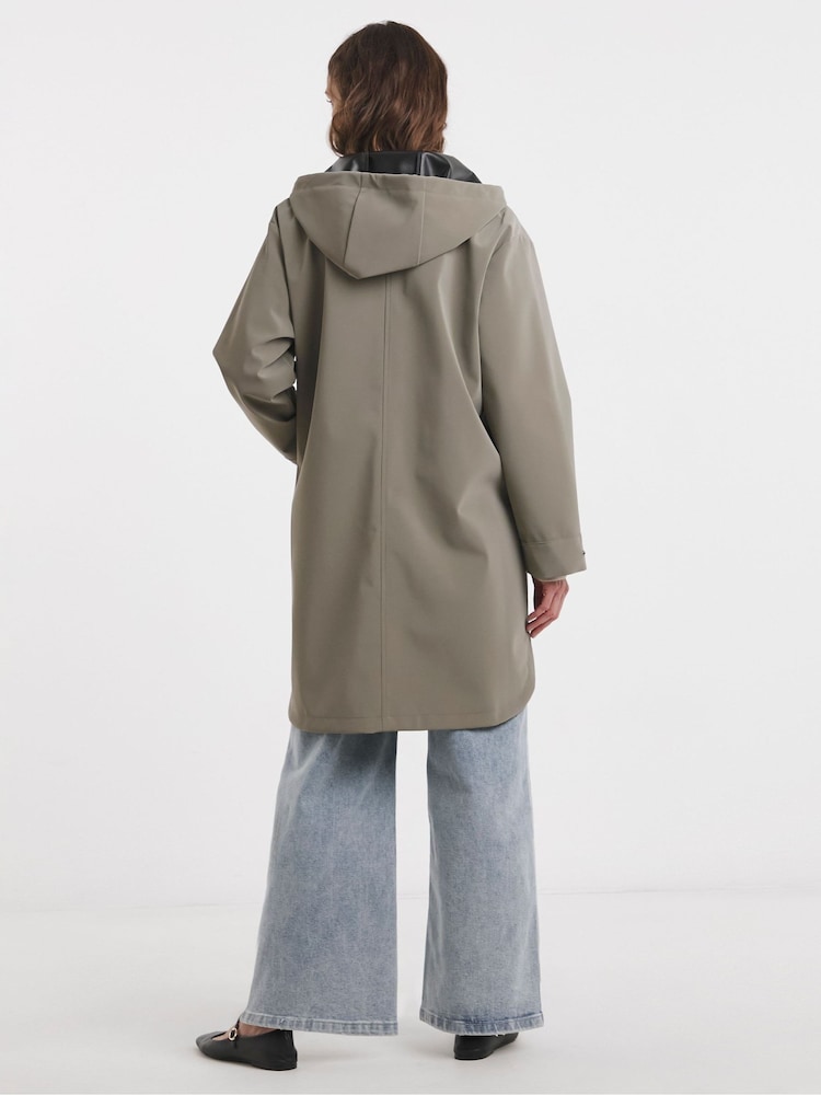 JD Williams Sage Rubberised Raincoat - Image 2 of 4