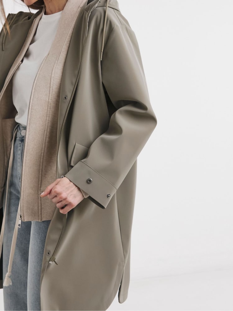 JD Williams Sage Rubberised Raincoat - Image 4 of 4