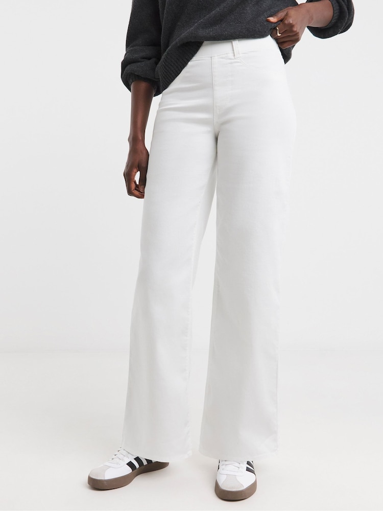 JD Williams White Wide Leg Jegging - Image 1 of 4