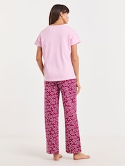 JD Williams Pink Cotton Pyjamas Set 2 Pack - Image 3 of 5