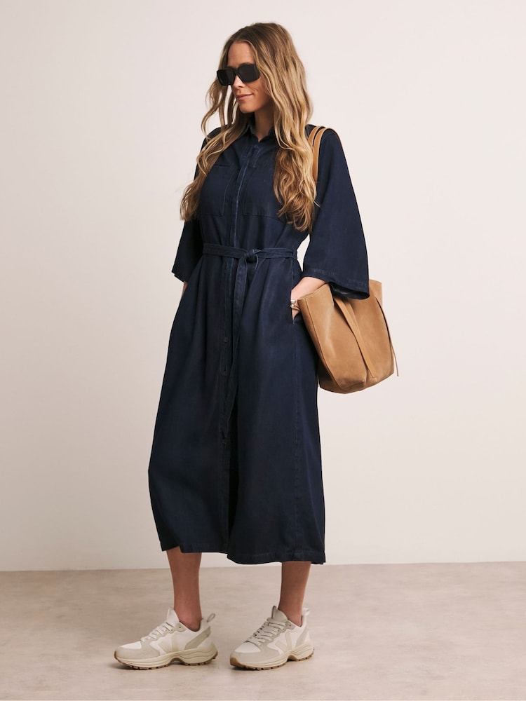 Anthology By JD Williams Blue Premium Denim Shirt Midi Dress - Image 1 of 6 Anthology By JD Williams Blue Premium Denim Shirt Midi Dress - Image 1 of 6