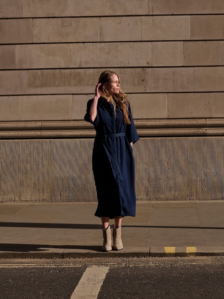 Anthology By JD Williams Blue Premium Denim Shirt Midi Dress - Image 6 of 6 Anthology By JD Williams Blue Premium Denim Shirt Midi Dress - Image 6 of 6