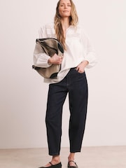 JD Williams Blue Barrel Leg Jeans - Image 1 of 5