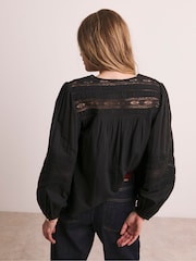 Anthology by JD Williams Black Crochet Lace Detail Blouse - Image 2 of 6