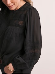 Anthology by JD Williams Black Crochet Lace Detail Blouse - Image 3 of 6