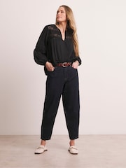 Anthology by JD Williams Black Crochet Lace Detail Blouse - Image 5 of 6
