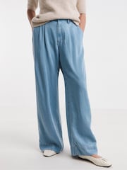 JD Williams Blue Lyocell Wide Leg jeans - Image 1 of 4