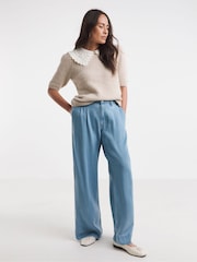 JD Williams Blue Lyocell Wide Leg jeans - Image 4 of 4